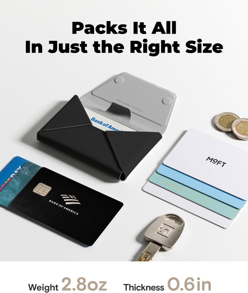 MOFT Magsafe Wallet, 8-Card Holder, Magnetic Phone Stand with Pull to Access Design, RFID Blocking, Angle Adjustment & MOVAS Minimalist Snap Field Wallet for Men Travel Essentials, Jet Black - Image 4